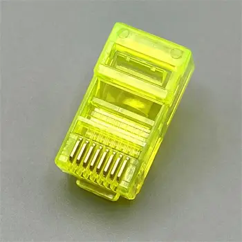 Cabluri Ethernet Module Plug Conector de Rețea RJ-45 de Capete de Cristal Cat5 Culoare Cat5e Placat cu Aur Cablu