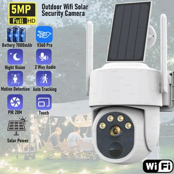 Camera de 5MP Wifi în aer liber 2K de Supraveghere Camera de Securitate Panou Solar Camera de Supraveghere 7800mAh IP66 Wireless 2 Mod de a Vorbi Detecta