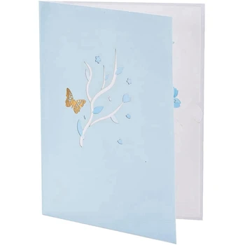 Cartea Cu Fluture Albastru Plicuri mă Gândesc la Tine, Ziua de nastere, Ziua Mamei, Aniversare, Etc Toate de Ocazie