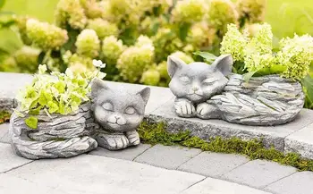 Cat Ghiveci de Flori Colorate de Dormit Pisica Rășină Ghivece De Interior Plantă în aer liber Afișează Plantat Cadou de Crăciun grădină consumabile