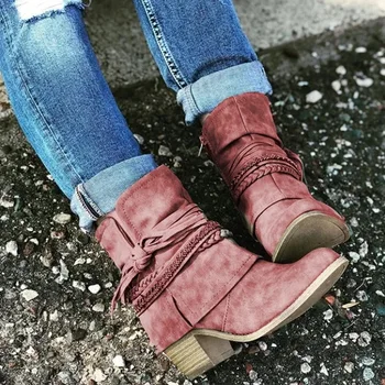 Cel mai mic Preț cu cea Mai bună Calitate și Gratuit Cadou - Femei Cizme de iarna fete toamna Plat Toc Cizme de Moda de Tricotat Mozaic pantofi
