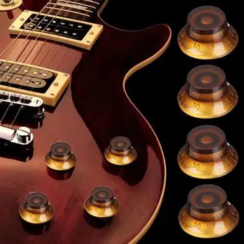 Chitara electrica Bas Butonul de Volum Pălărie de Formă Viteză de Reglare Maro, cu litere de Aur Plastic Comutator Pentru Les Paul LP