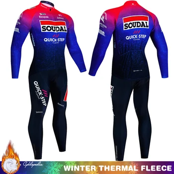 Ciclism profesionist Tricou Echipamente Pas Rapid Îmbrăcăminte pentru Bărbați 2024 Iarna Termice Jersey Fleece Mtb Haine Bluza Maneca Lunga