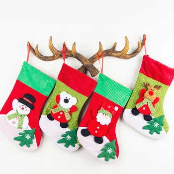 Ciorapi de crăciun Ciorapi de Crăciun cu om de Zăpadă Moș Elan, Urs de Imprimare Bomboane Sac de Cadouri Xmas Copac De Anul Nou Decor Acasă
