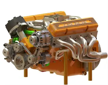 CISON OHV V8 Small-Block Motor pe Benzina Model Kituri de 4-accident vascular Cerebral 44cc Răcit cu Apă 1/6 Mini Motor V8 de Asamblare DIY Jucărie pentru Adulți