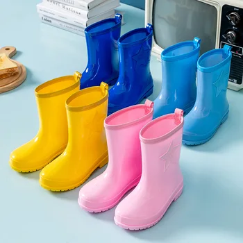 Cizme De Ploaie Fete Glezna Pantofi Copii Impermeabil Ploaie Pantofi De Cauciuc Pentru Ploaie Zi 2023 Nouă Alunecare Pe Copii Ghete Solide De Moda