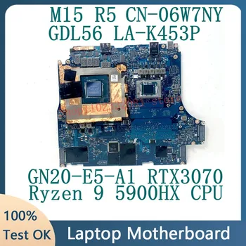 CN-06W7NY 06W7NY 6W7NY Pentru DELL G15 5515 Placa de baza LA-K453P Cu Ryzen 9 5900HX CPU GN20-E5-A1 RTX3070 100% Testat Bun