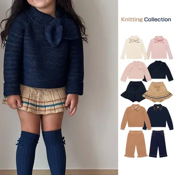 copilul de iarna pentru fete haine tricotate pulover Vintage pastorală stil pulover cald copilul îmbrăcăminte exterioară