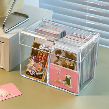 Coreeană Acrilic Transparent Cutie De Depozitare Orb Cutie Card Kpop Photocard Cutie De Depozitare De Carte De Fotografie Organizator Compartimentul Flip Box