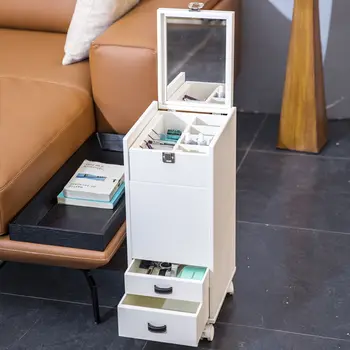 Cosmetice japoneze cutie de depozitare desktop raft din lemn produse de îngrijire a pielii ruj artefact dulap cutie de bijuterii praf oglinda