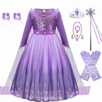 Costum de Halloween pentru Copii Fete Elsa Plasă Mingea Rochie Cu Zburli Asieta Brodate Ziua Vestidos de Carnaval pentru Copii