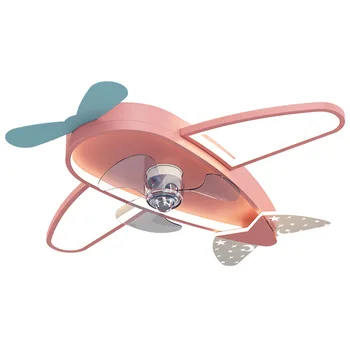 Creative Avion de aeronave Ventilator de Tavan Cu LED-uri de Lumină Pentru Copii, Camera Copiilor LED Ventilator de Tavan fără Trepte Reglabile Pentru Copii Dormitor