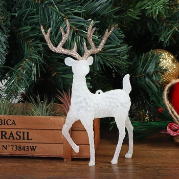 Cristal Elegant Elan Stralucitor Sclipici Cerb de Aur Stau Reni Figurine de Crăciun DIY Tort Destul de Ornamente de Masă