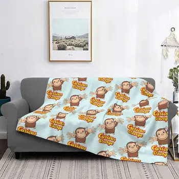 Curious George Maimuta Pături de Lână de desene animate pentru copii Seriale TV Personalizate Arunca Pătură pentru Acasă Hotel Canapea 200x150cm Covor Bucata