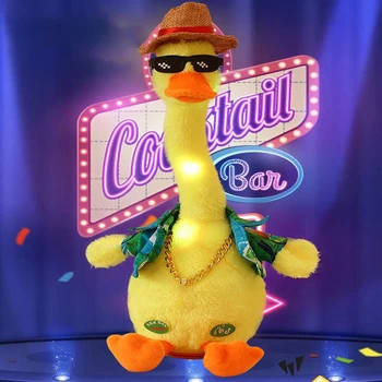 Dance Duck Electronice Jucărie de Pluș Repeta Vorbesc Cânte Înregistrare de Voce de Papagal Amuzant Muzica Luminescente Adult Copil Jucărie Cadou Părinte-copil Jucărie