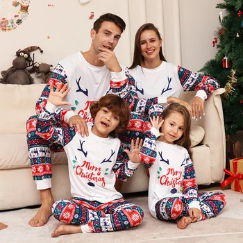 De Crăciun, Familia De Potrivire Haine De Adult Copil 2023 Știri Pijamale, Haine Pentru Copii Salopetă Casual Pijamale De Craciun Familia Pijamale