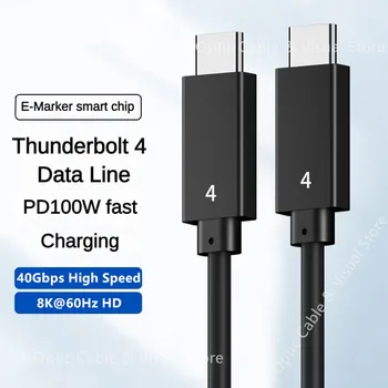 De sex masculin Thunderbolt 4 Cablu 8K@60Hz 40Gbps C USB de Tip C PD 100W 5A Încărcare Rapidă de Transfer de Date USBC Cablu Coaxia pentru Macbook Pro
