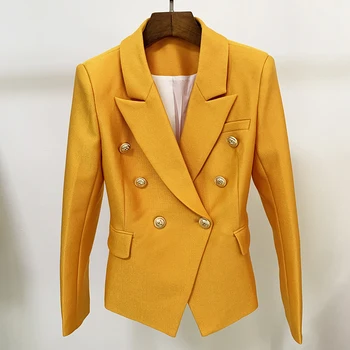 De ÎNALTĂ CALITATE, cele mai Noi Moda 2023 Designer Jacheta Femei Clasic Leu Butoane Dublu Rânduri Slim Fit Pique Blazer
