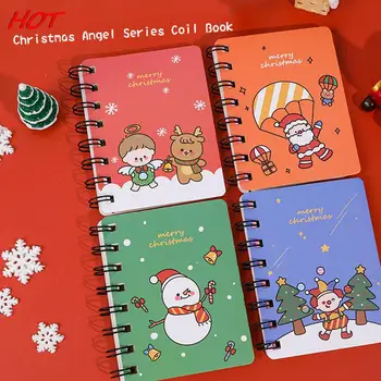 Desene Animate Drăguț De Crăciun Bobina Notebook Kawaii Moș Crăciun Elan Om De Zăpadă Portabil Notepad Carte De Școală, Rechizite De Birou Papetărie Copii