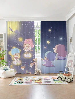 Desene animate drăguț Stele de Mare Umbrire Cortina Lovit Perdea Camera Copiilor Camera de zi Dormitor Geamul Despărțitor Decora Stil de desen Animat