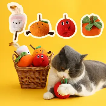 Desene animate Pisica Portocalie Dentiție Jucării de Pluș Musca-rezistent la Pisică Jucărie de ros Forma de Fructe Cat Silvervine Bastoane Cat Molar Stick