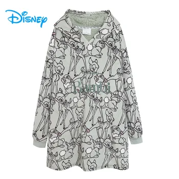 Disney Bambi Broderie Vrac Hanorac Femei Fleece Catifea Caldă Timp Hanorace Pulover Supradimensionat Top Sacou Cuplu Unisex