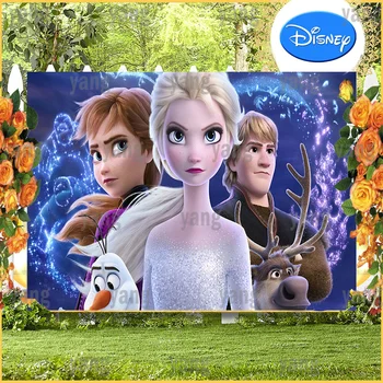 Disney Frozen-Personalizat Sven, Kristoff, Printesa Anna Magie Elsa Petrecere De Ziua Decor Drăguț Fundal Fotografie Fundal