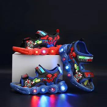 Disney noi congelate led-uri luminoase pantofi de desene animate pentru copii pantofi de vara baieti si fete sandale de plaja