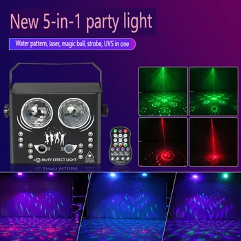 DJ Disco LED 5 IN1 Etapă de Lumină Laser cu Efect de Albine Ochi UV Negru Lumina Strobe Petrecere de Nunta Eveniment de Sunet Activat de Lampa