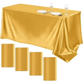 Dreptunghiulară de mireasa satin față de masă netedă de culoare de aur buna personalizare desktop