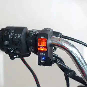 Dropshipping!! DC 12V LED Indicator de Motociclete pe Ghidon Mount USB Încărcător de Telefon cu Comutator