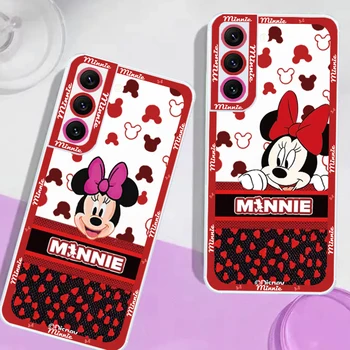 Drăguț Minnie Disney Mickey Art Transparent Caz de Telefon Pentru Samsung S23 S22 S21 S20 S10 Nota 20, Ultra Plus FE Lite 5G Angel Eyes