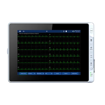 ecg 6 canale, portabil electrocardiograf ecg monitor de 9.7 Inch ecran HD electrocardiograma