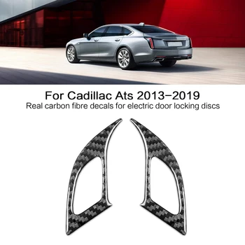 Electric De Blocare A Ușii Panle Real Fibra De Carbon Autocolant Capac Ornamental Pentru Cadillac Ats 2013-2019 Masina Sedan Interior Accesorii