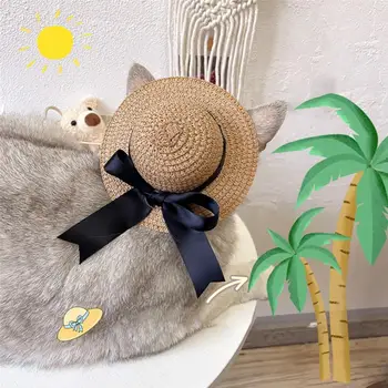 Elegant Câine Pălărie Ochi-prinderea Decorative Usoare Câine de Companie Pisica Bowknot Pălărie