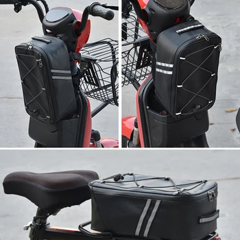Elegant și Funcțional 8L Reflectorizante Biciclete Portbagaj Sac Rezistent la Apă PU Material Ideal pentru e-biciclete și Biciclete Pliabile