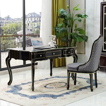 European din lemn masiv, birou American de lux lumina birou și scaun combinație de trei extracția ce pot fi memorate de uz casnic birou compu