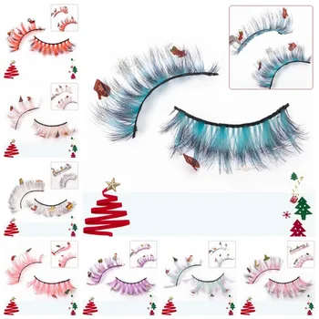 Extensie a genelor de Crăciun Gene False Fibre Chimice desen Animat om de Zăpadă Crăciun Cluster de Gene 25mm Gene Colorate