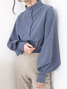 Femei Bluza Femei Tricou De Vara Pentru Femei Bluze De Primavara Maxi Blusas Casual Vintage Elegant Cu Maneca Lunga Bumbac, Supradimensionat Vrac