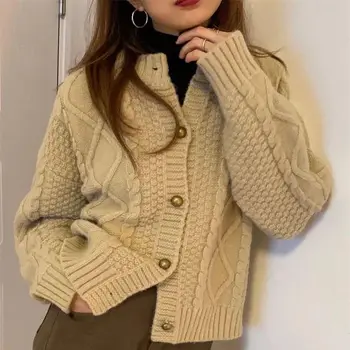 Femei Cardigan Pulovere Toamna Iarna de Moda de sex Feminin Maneca Lunga-coreean O-gât Vrac poftă de mâncare Tricotate Sacou Casual, Paltoane Topuri T437