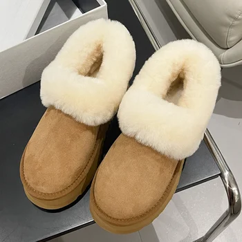 Femei Cizme de Zăpadă Iarna Noi Plus Pantofi pentru Femei Blană Unul cu Lână Îngroșat Caldă Non-slip pentru Femei Ghete Cizme cu Platforma