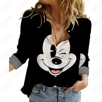 Femei Disney Mickey Si Bluze Temperament Top Casual Camasa Casual pentru Femei de Moda de Moda Elegant Vrac