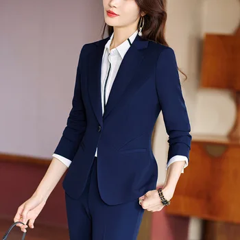 Formal Uniformă Modele de Pantaloni cu Pantaloni și Jachete de Blana de Lucru de Afaceri Poarte Costume Profesionale Femei Office Sacouri Set