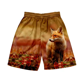 Fox pantaloni Scurți de Plajă Bărbați și femei de îmbrăcăminte tipar digital 3D casual pantaloni scurți de Moda pereche de Pantaloni