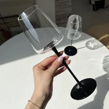 Franceză Pinot Noir cristal pahar de vin roșu de uz casnic negru înalt de sticlă de epocă medievală Bordeaux pahar de vin