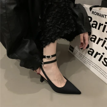 Franceză Subliniat Pantofi cu toc Înalt Femei Sentimentul de Potrivire Fusta Catarama de Vară Stil Nou Slim Toc Sandale pentru Femei, 2023