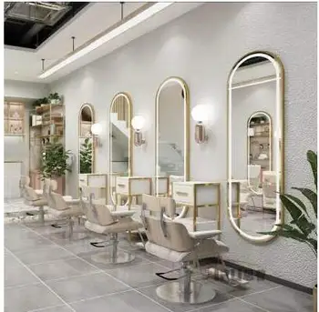 Frizerie oglinda stil modern coafură oglindă în stil European salon de coafură specială oglindă agățat de perete cu lumina de coafură la modă