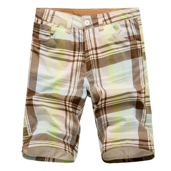 Frumos Noul Sosirea Verii Carouri Subțire Casual Pantaloni Scurti Barbati Pantaloni Scurți De Marfă Moda Cu Dungi, Carouri Drept Solid Pantaloni Scurți De Plajă 8 Culori