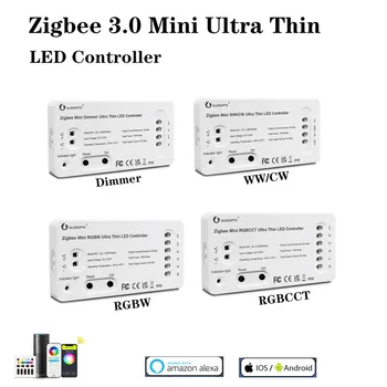 Gledopto DC 5~24V Zigbee 3.0 Mini Ultra Subțire Benzi cu LED-uri Controler Singură culoare/TVC/RGB/RGBW/RGB+CCT Lumini Dimmer 2.4 G RF de la Distanță
