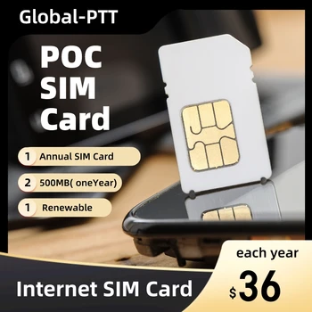 Global-asv Multe cartele SIM Pentru POC Walkie Talkie Radio Internet 4G Nelimitat, Fara Inregistrare Chip Anual din surse Regenerabile de Un An Ru